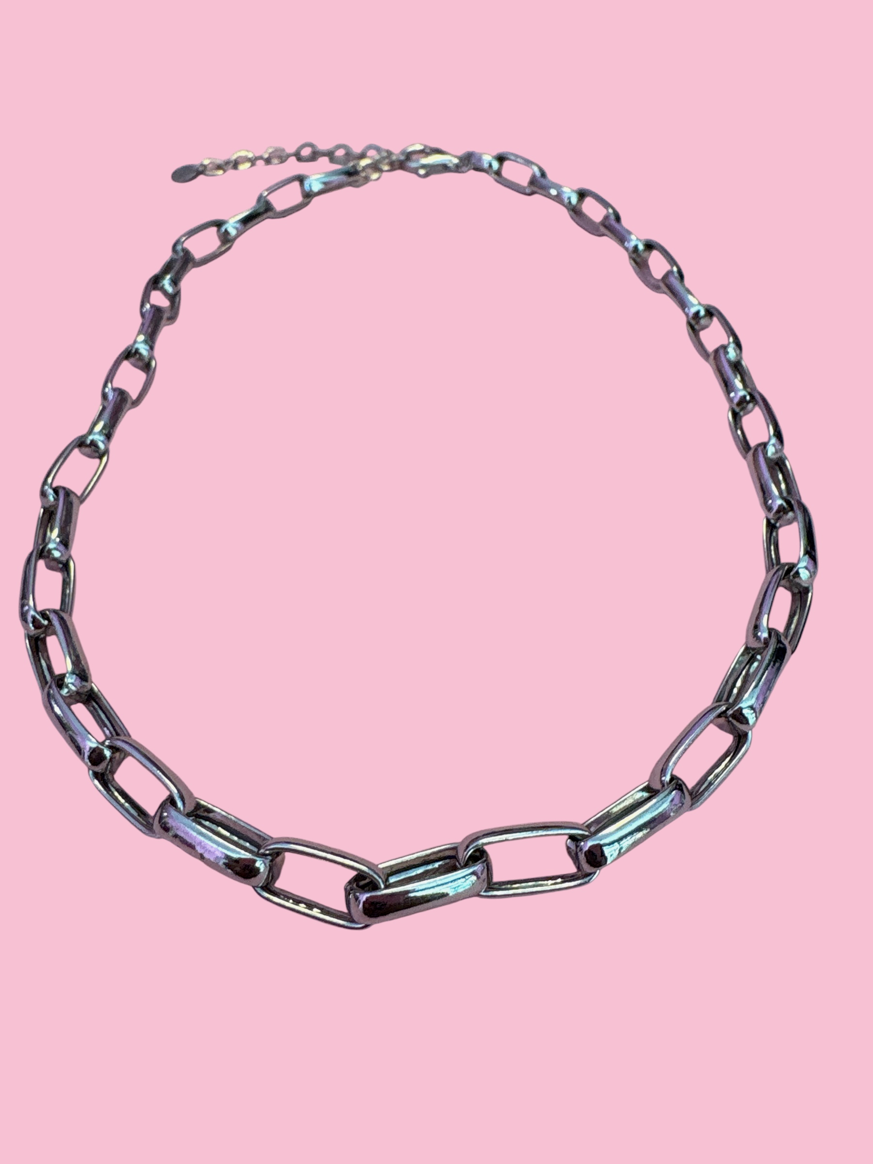 CHAIN  - Collana a catena grande  Argento 925 placcato rodio