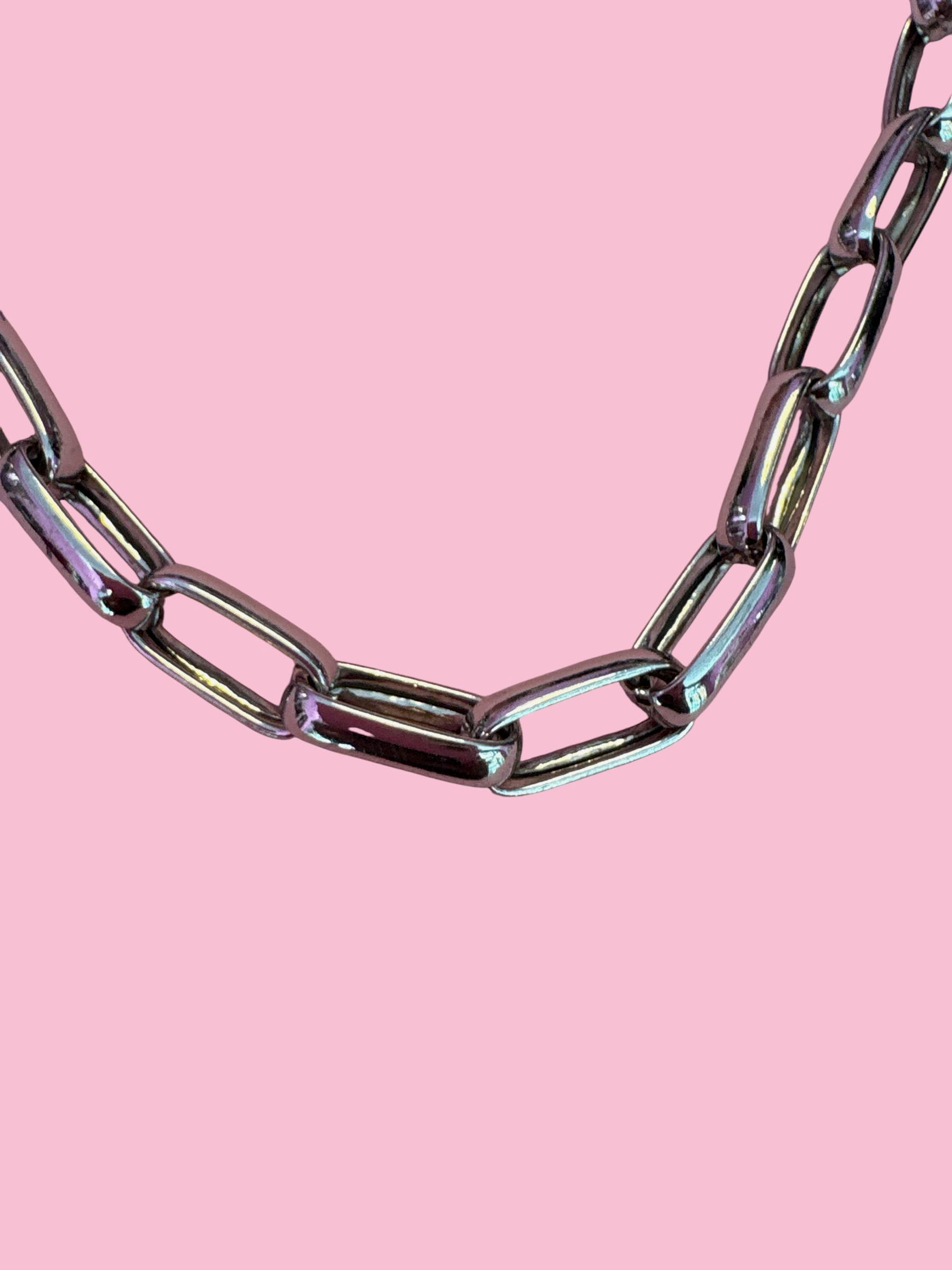 CHAIN  - Collana a catena grande  Argento 925 placcato rodio
