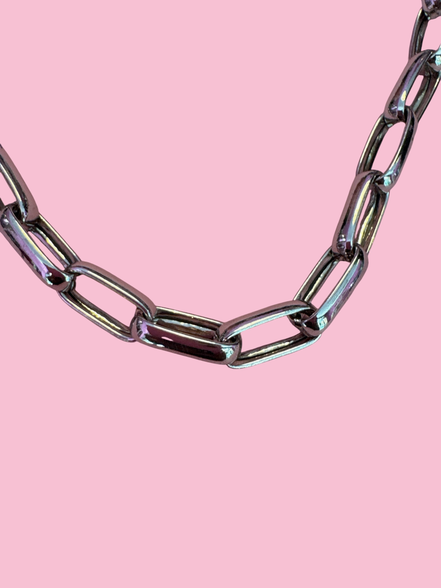 CHAIN  - Collana a catena grande  Argento 925 placcato rodio