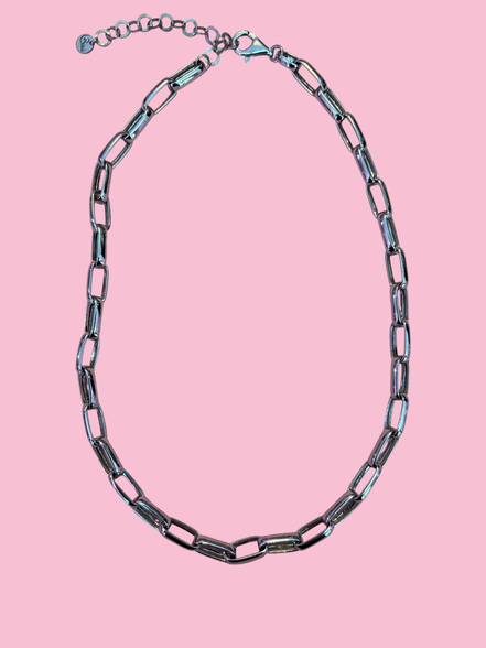 CHAIN  - Collana a catena grande  Argento 925 placcato rodio