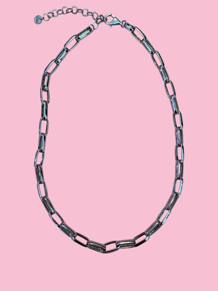 CHAIN  - Collana a catena grande  Argento 925 placcato rodio