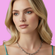 CHAIN  - Collana a catena grande  Argento 925 placcato rodio