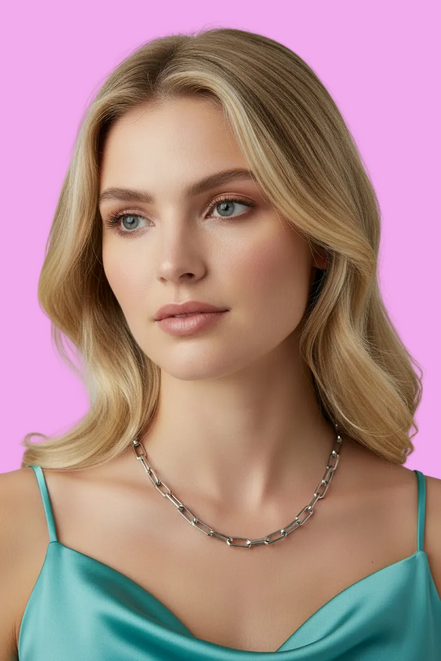 CHAIN  - Collana a catena grande  Argento 925 placcato rodio