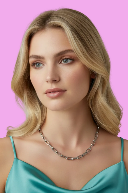 CHAIN  - Collana a catena grande  Argento 925 placcato rodio