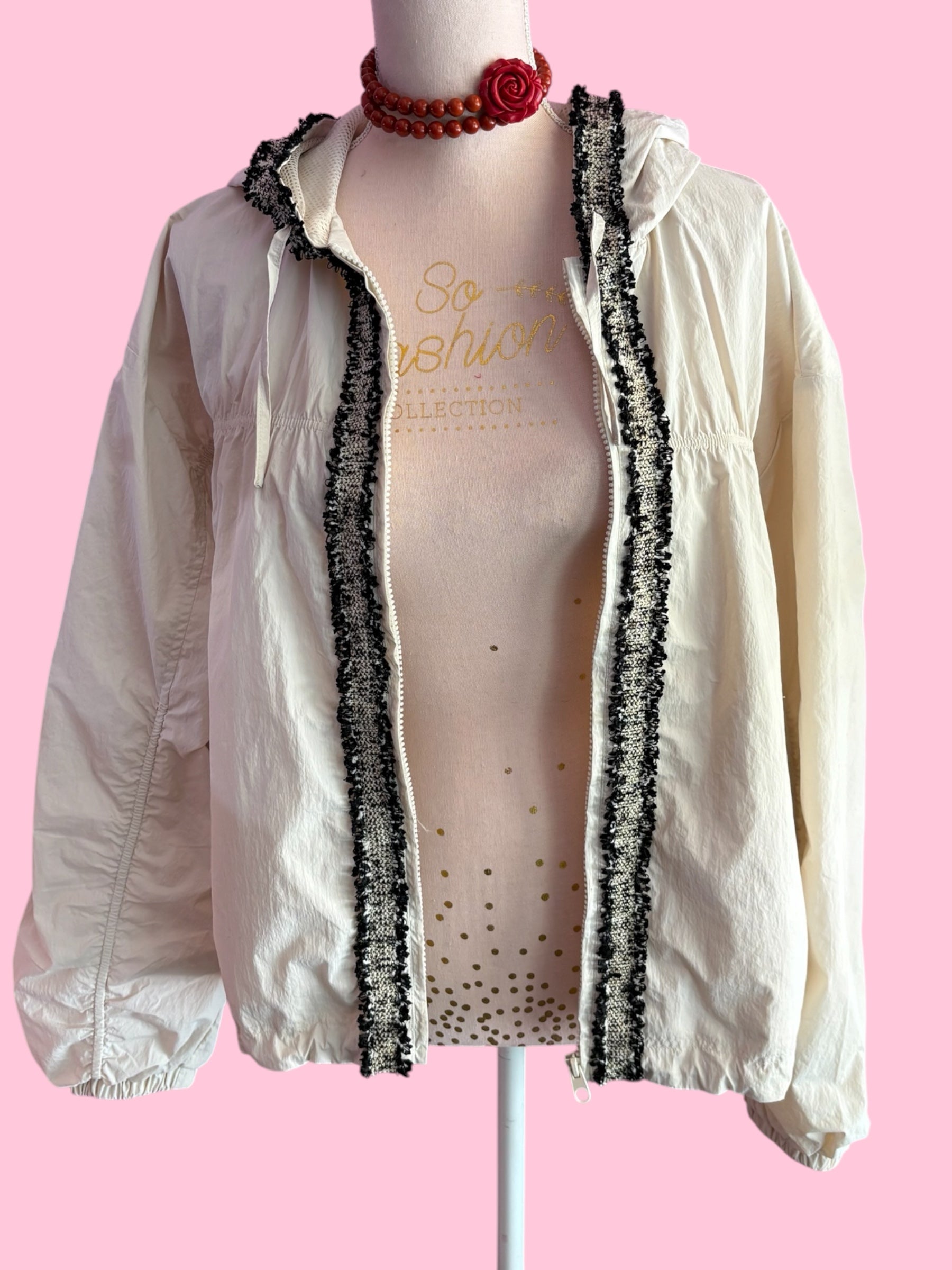 Chanellina rain jacket - giacchina antipioggia con passamaneria
