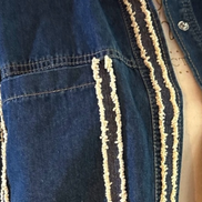 Camicia denim- Chanellina camicia 100% cotone con passamaneria Couture