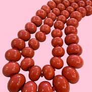 Collana MEDITERRANEA - barilotti corallo rosso lisci