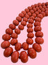 Collana MEDITERRANEA - barilotti corallo rosso lisci