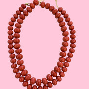 Collana MEDITERRANEA - barilotti corallo rosso lisci