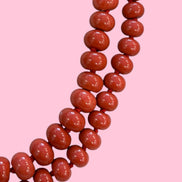 Collana MEDITERRANEA - barilotti corallo rosso lisci