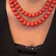 Collana MEDITERRANEA - barilotti corallo rosso lisci
