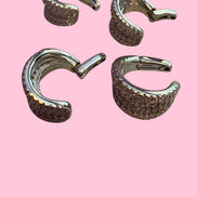 Earcuff rodio con 5 file di zirconi