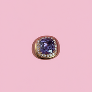 COCKTAIL RING argento 925 oro giallo con zirconi