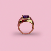 COCKTAIL RING argento 925 oro giallo con zirconi