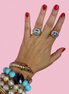 COCKTAIL RING argento 925 oro giallo con zirconi
