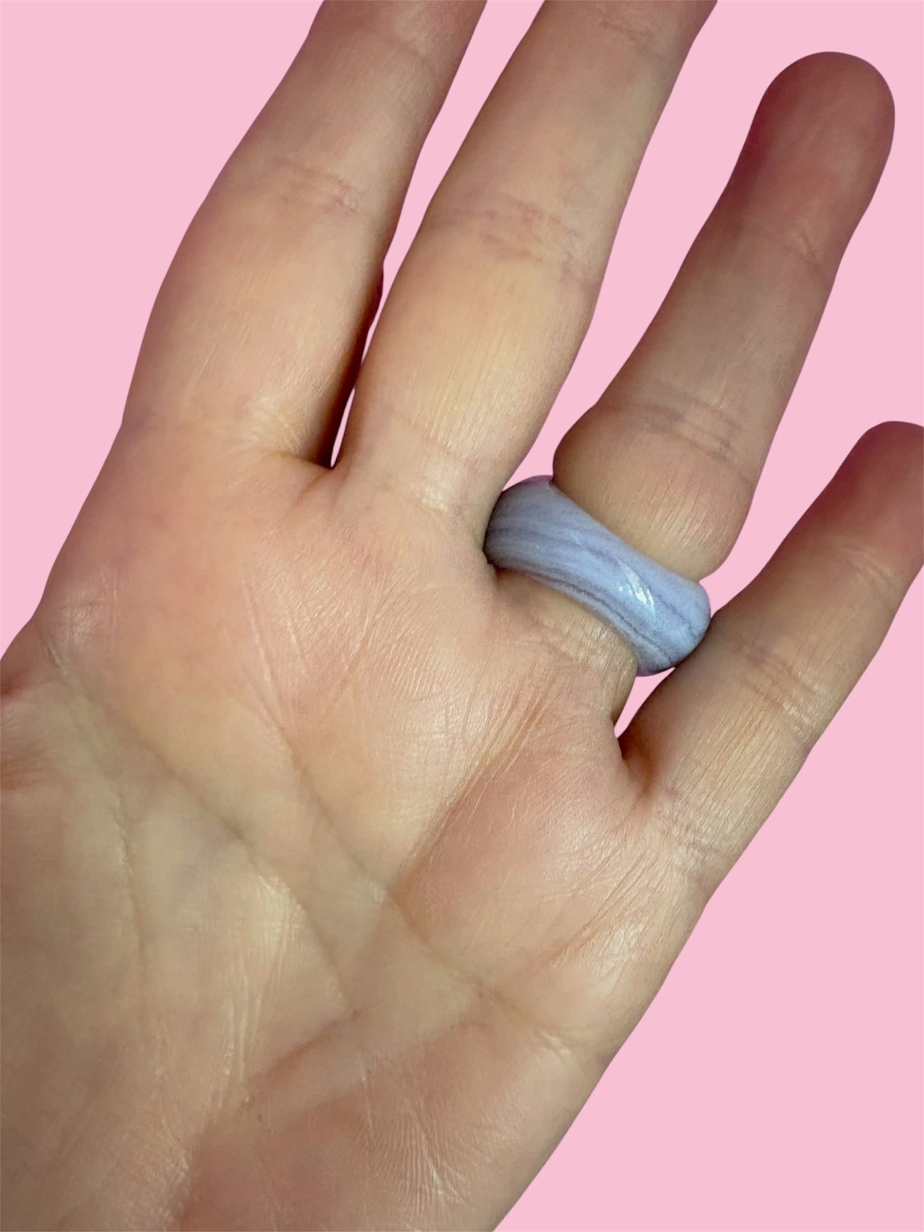 Anello CALCEDONIO con 925 argento e zirconi