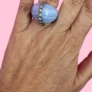 Anello CALCEDONIO con 925 argento e zirconi