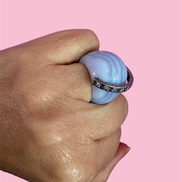 Anello CALCEDONIO con 925 argento e zirconi
