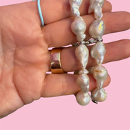Bracciale Bisette -  2 giri perle barocche bianche con argento 925