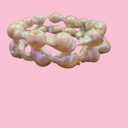 Bracciale Bisette -  2 giri perle barocche bianche con argento 925
