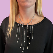 Collana Haute Couture a Frange – Ematite, Perle e Argento 925