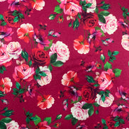 FLOWER Poetica - Abito a palloncino seta 100% con fantasia rose