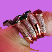 Anello MON COEUR rodio con zirconi bianchi/verde