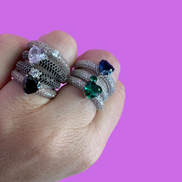 Anello MON COEUR oro rosa con zirconi neri/bianco