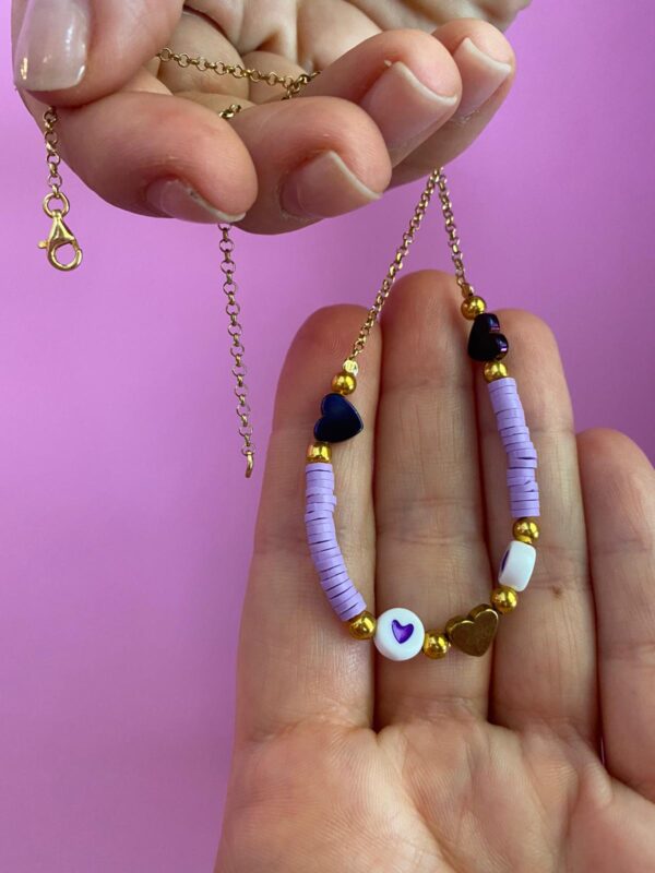 Collana - catena e gommini cuori con placcatura oro