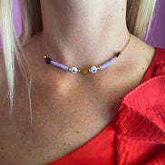 Collana - catena e gommini cuori con placcatura oro