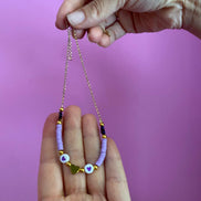 Collana - catena e gommini cuori con placcatura oro