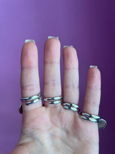 Anello BIG HEART LUCE rodio regolabile