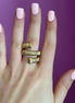 Anello TUBOGAS slim triplo argento 925 oro giallo