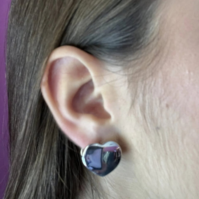 ANNI '90 - orecchini cuore in argento925 rodio
