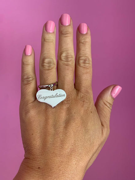 Big heart "Congratulation" - regolabile - rodio