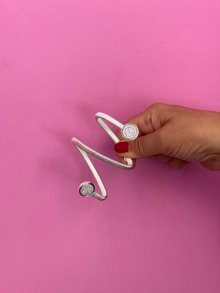 Bracciale slim Tubogas triplo con cerchi zirconi