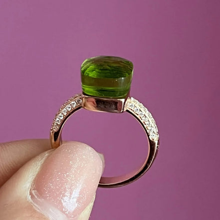 Anello QUADRATO - verde bosco