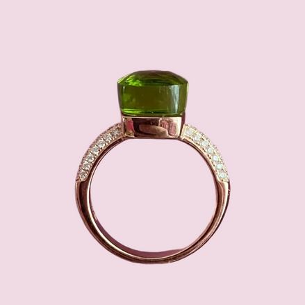 Anello QUADRATO - verde bosco