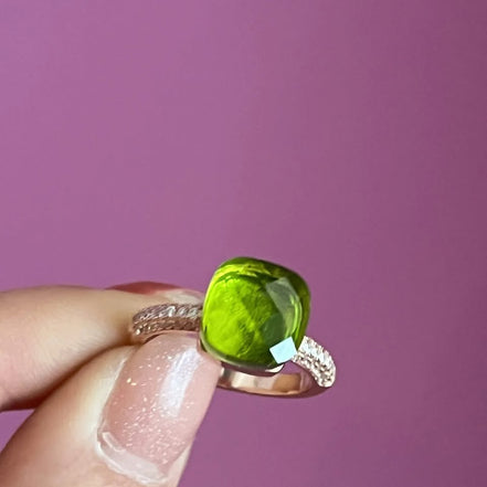 Anello QUADRATO - verde bosco