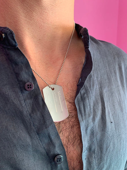 Collana Uomo con tag militare in argento 925