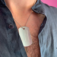 Collana Uomo con tag militare in argento 925