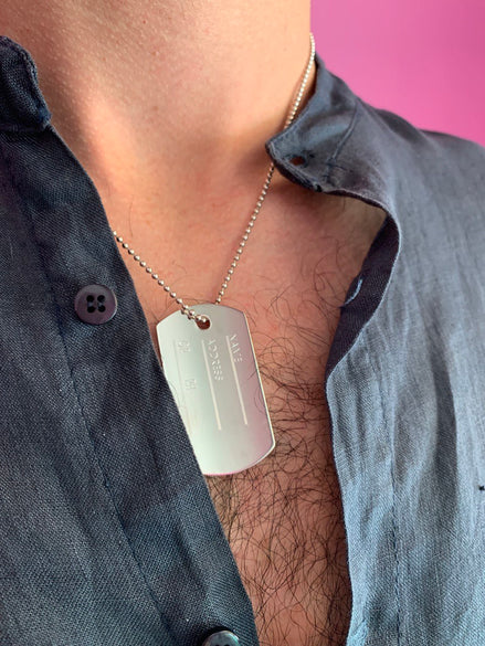 Collana Uomo con tag militare in argento 925