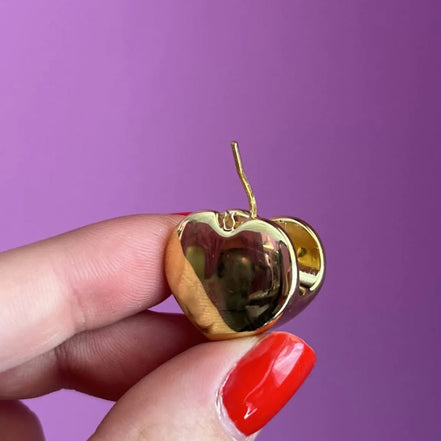 ANNI '90 - orecchini cuore in argento925 oro giallo