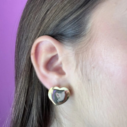 ANNI '90 - orecchini cuore in argento925 oro giallo