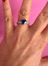 MON COEUR RING 925 rodhium silver ring with white zircons and zephyr heart zirconium