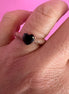 Anello MON COEUR oro rosa con zirconi bianchi/nero