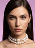 INCANTEVOLE -  Chocker  2 giri perle coltivate barocche
