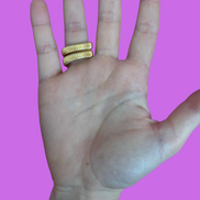 Anello TUBOGAS slim triplo argento 925 oro giallo
