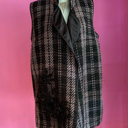 Deauville Gilet tartan nero e lilla