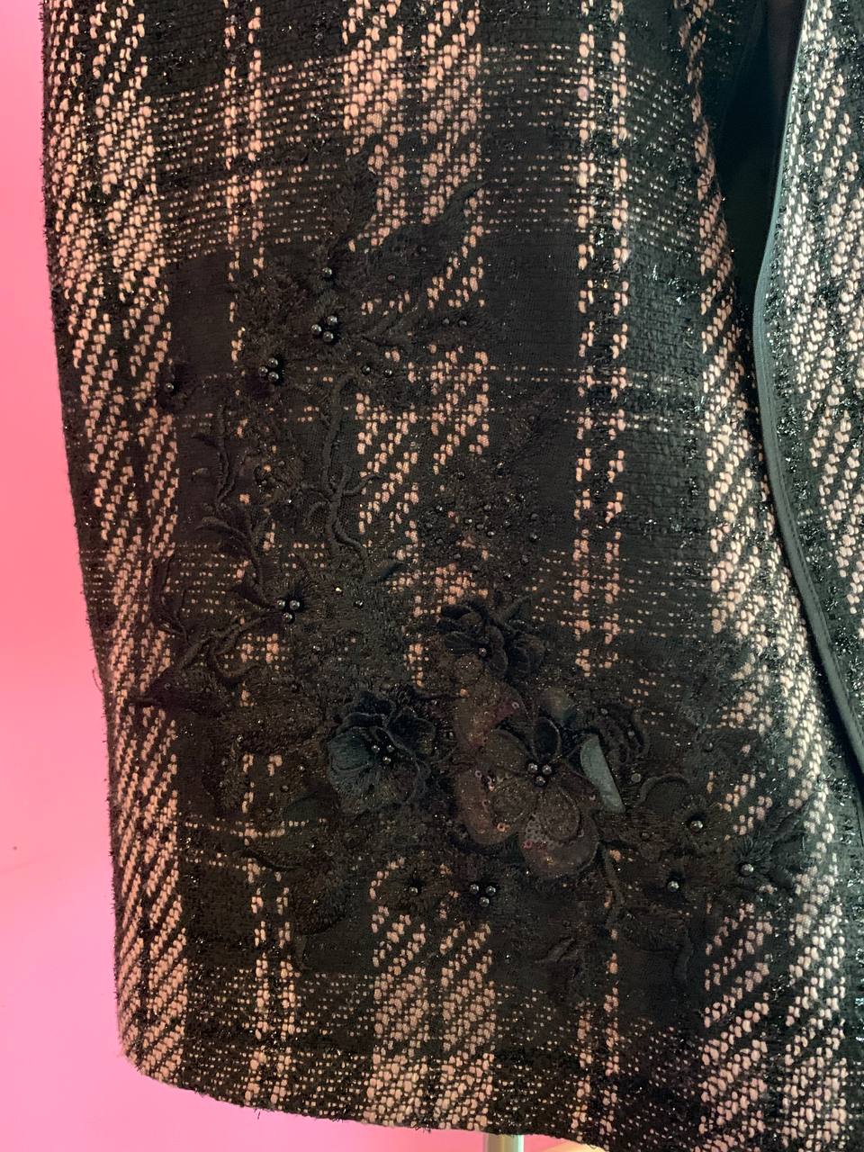 Deauville Gilet tartan nero e lilla